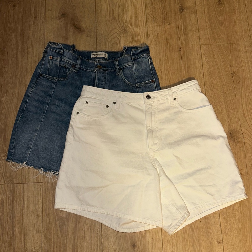 Abercrombie & Fitch Denim and White Jean Shorts BUNDLE